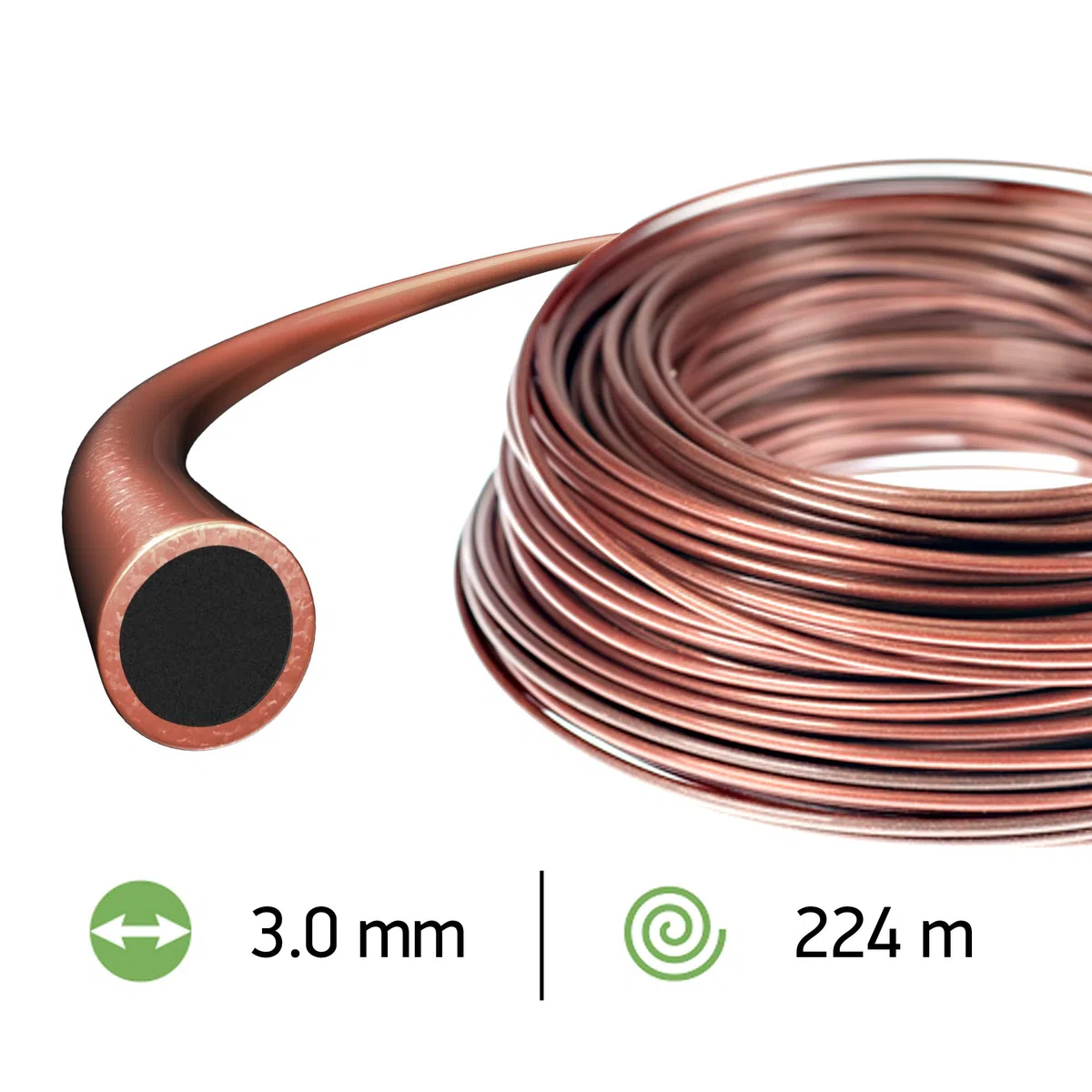 Oregon Hilo Resistente al calor para Desbrozadora 3mm, Hierba, Maleza, Vegetación y más, Hilo de Nylon de Gran Resistencia, Compatible con la Mayoría de Modelos Estándar, 3.0mm x 224m (545824)