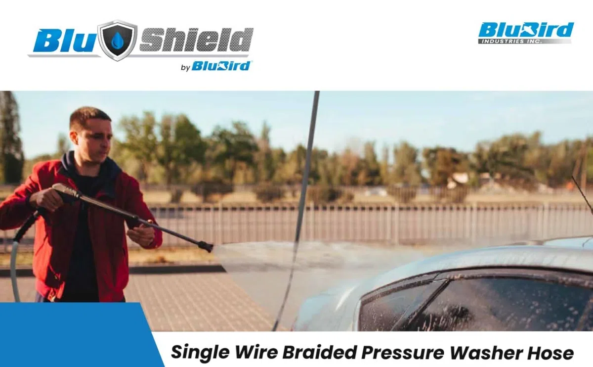 BluShield Manguera de lavado a presión con NPT de 3/8 pulgadas, agua fría y caliente, sin marcas, alambre de acero de alta resistencia, 4000 PSI (enchufe de pareja de 3/8 pulgadas x 100 pies sin