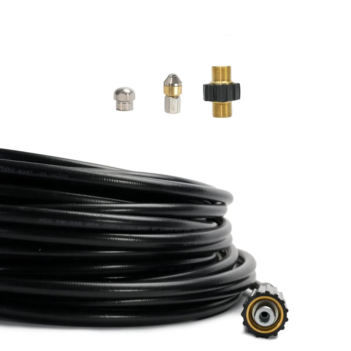 M&M Smartek manguera desatascadora 30 m compatible con Kärcher/Kränzle | Manguera flexible para desatascar tuberías y desagües; comprobar conexión, longitud, boquillas y presión antes de usar.