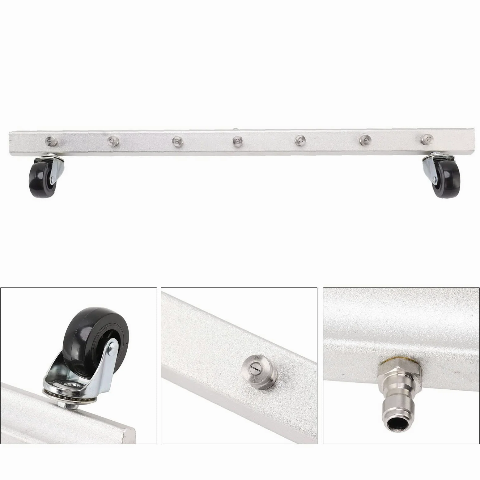 Escoba de agua para lavadora a presión, 4000 psi, limpiador de tren de rodaje con boquilla de pulverización de 7 agujeros, conector rápido de 1/4 para chasis de coche, patios, aleación de zinc
