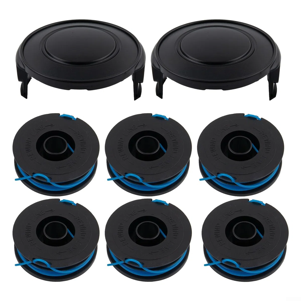 Línea de recortadora de repuesto de 1.65 mm, 32 pies, carretes de nailon compatibles con piezas de recortadora de cuerdas GT450 GT600 56030ET (juego de 6+2)