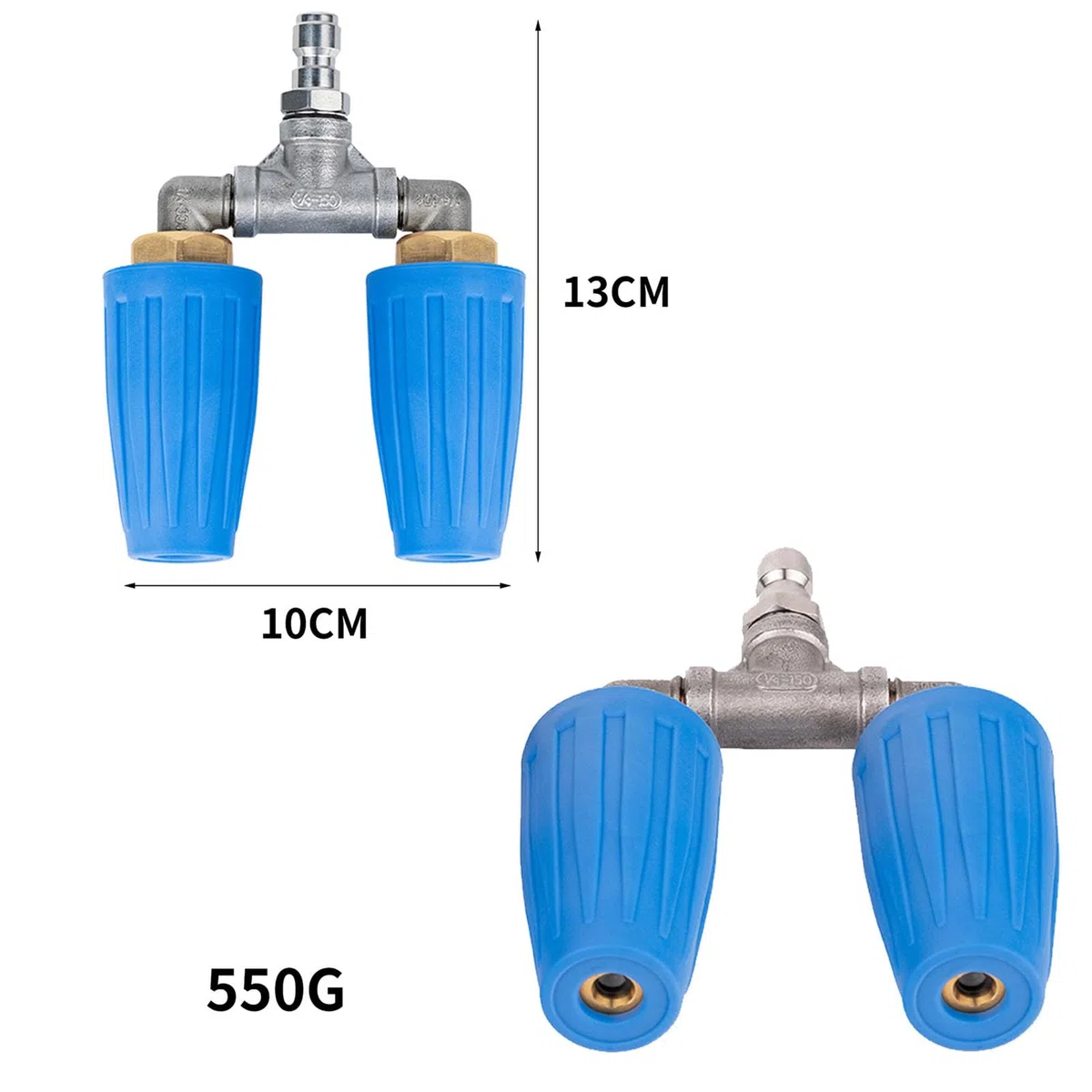 BORDSTRACT Lavadora a presión Boquilla doble, Cerámica de latón 4000 PSI Orificio de boquilla de 2,0 mm con conector rápido de 1/4 de pulgada