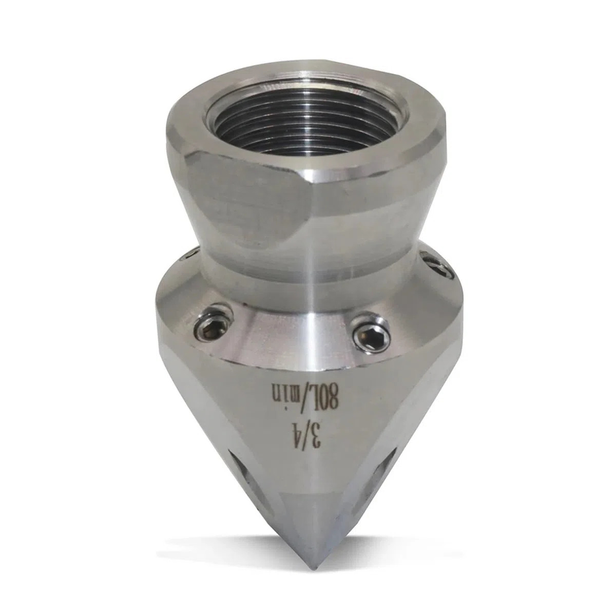 Boquilla Desatascadora 3/4" 80L/min 3F 5R Alta Presión | 3 Orificios Frontales 5 Traseros Flujo Potente Acero Resistente Limpieza Profunda