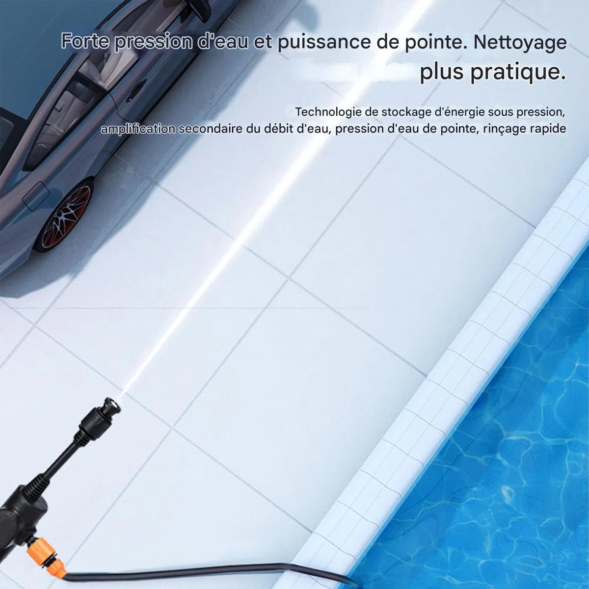 Hidrolimpiadora Portátil Máquina Pulverizadora Limpiadora Ajustable De 2 | Rociador Con Manguera De Alta Presión Portátil, Inalámbrica para Coche, Terraza, Hormigón, Exterior,