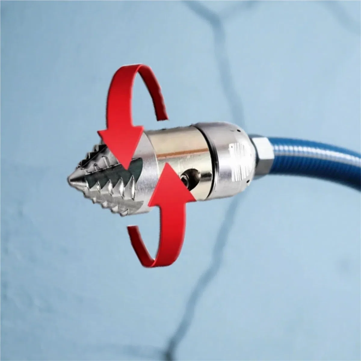 Boquilla rotativa de Alta presión de 3/8" for alcantarillado - Acero Inoxidable, caudal de 10-30 l/min, Herramienta de desatasco de desagües de Alta Resistencia(15L)