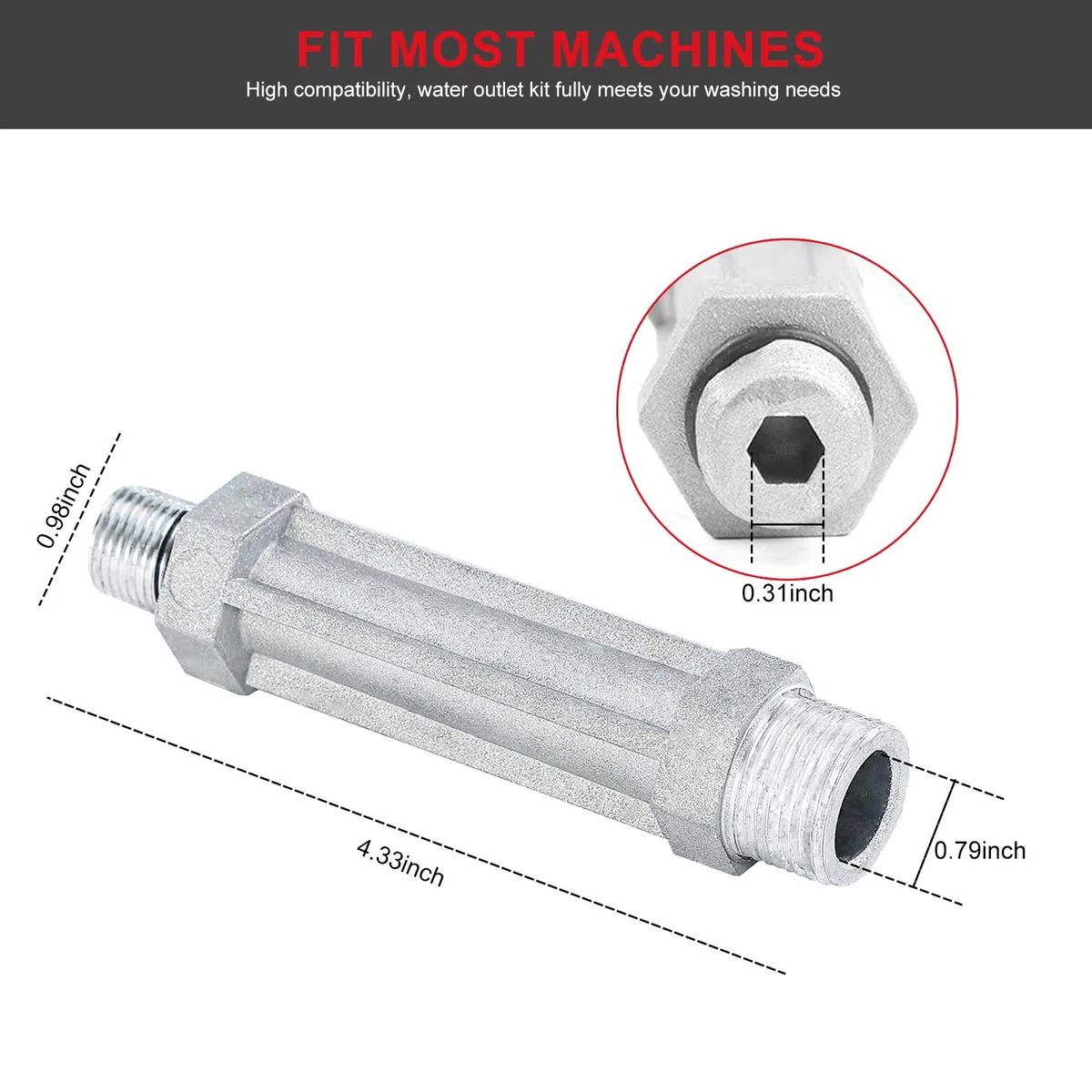 UTNVBTR Piezas de lavadora a presión para bomba de lavado a presión, piezas de lavadora eléctrica Craftsman, reemplazo de tubo de salida 190589GS 201497GS 190634GS compatible