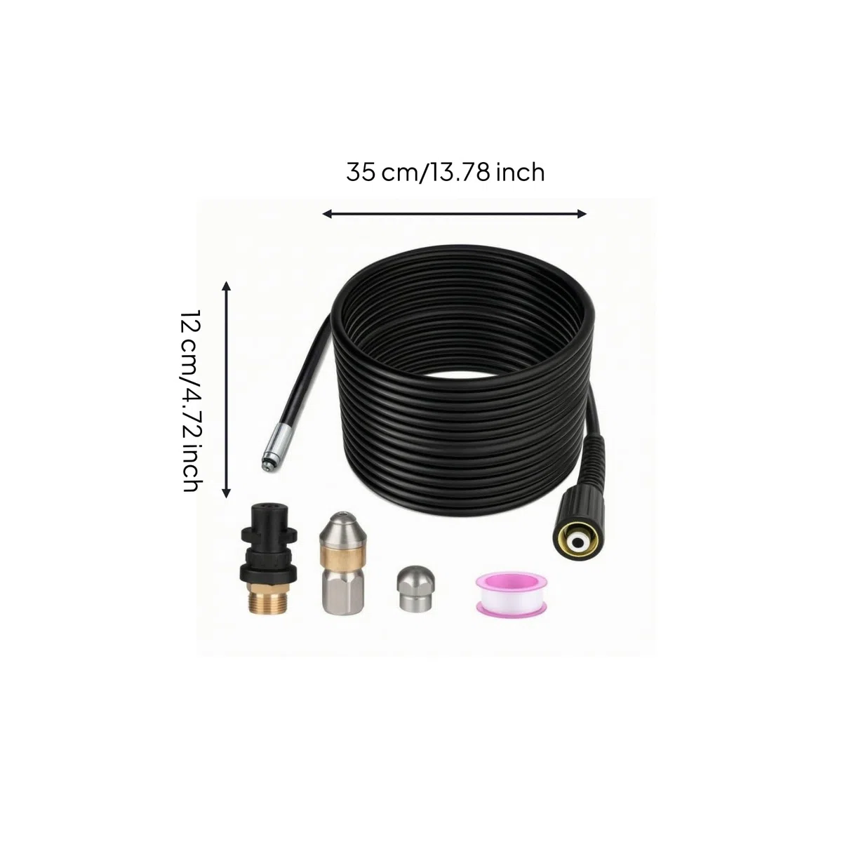 Tubo Alta Presión en Espiral Tubo Presión con Conectores Resistente para Taller, 20 Metros