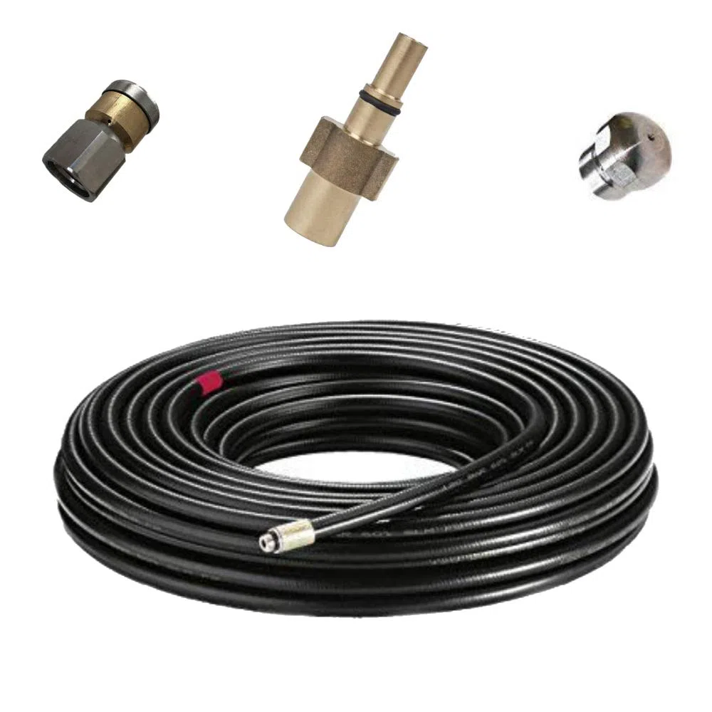 Manguera de alta presión de 3 a 100 metros, para limpiadores de alta presión, adecuada para Black & Decker, para drenaje de obstrucciones y limpieza de desagües, manguera de limpieza de tuberías (12