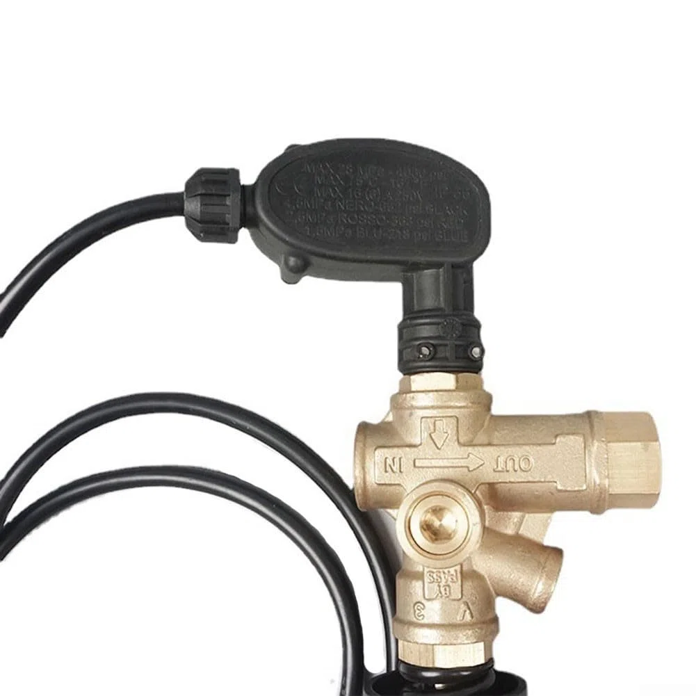 Válvula de descarga de bomba de alta presión de metal más interruptor de presión compatible con modelos Vrt3-310ps6 y Vrt3310ps6 de color amarillo, construcción robusta para una regulación eficiente