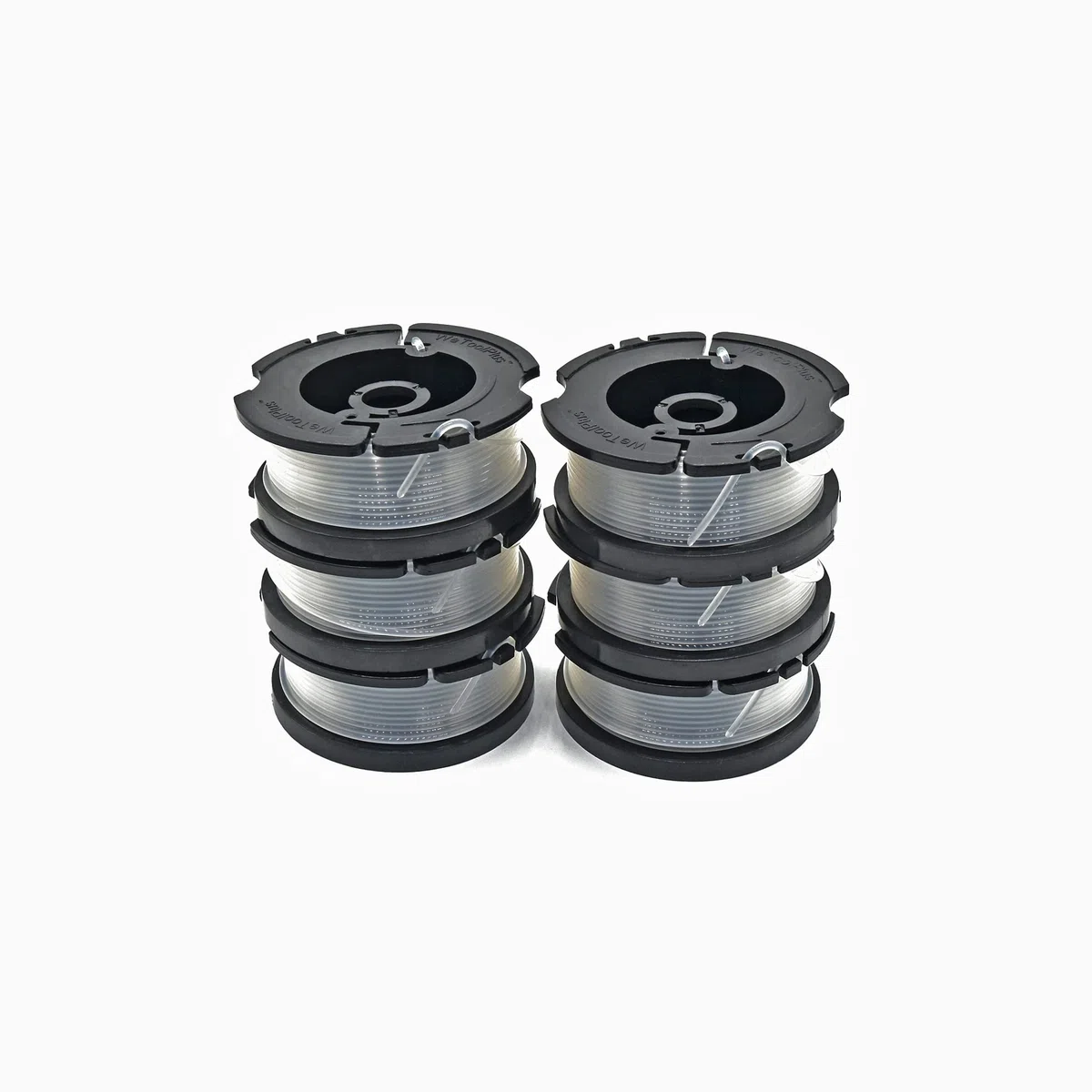0.06 pulg x 30 pies. Bobina de alimentación automática de una sola línea AFS para cortadora de césped Black Decker, cortadora de césped, compatible con AF-100, 6 carretes y 1 tapa de