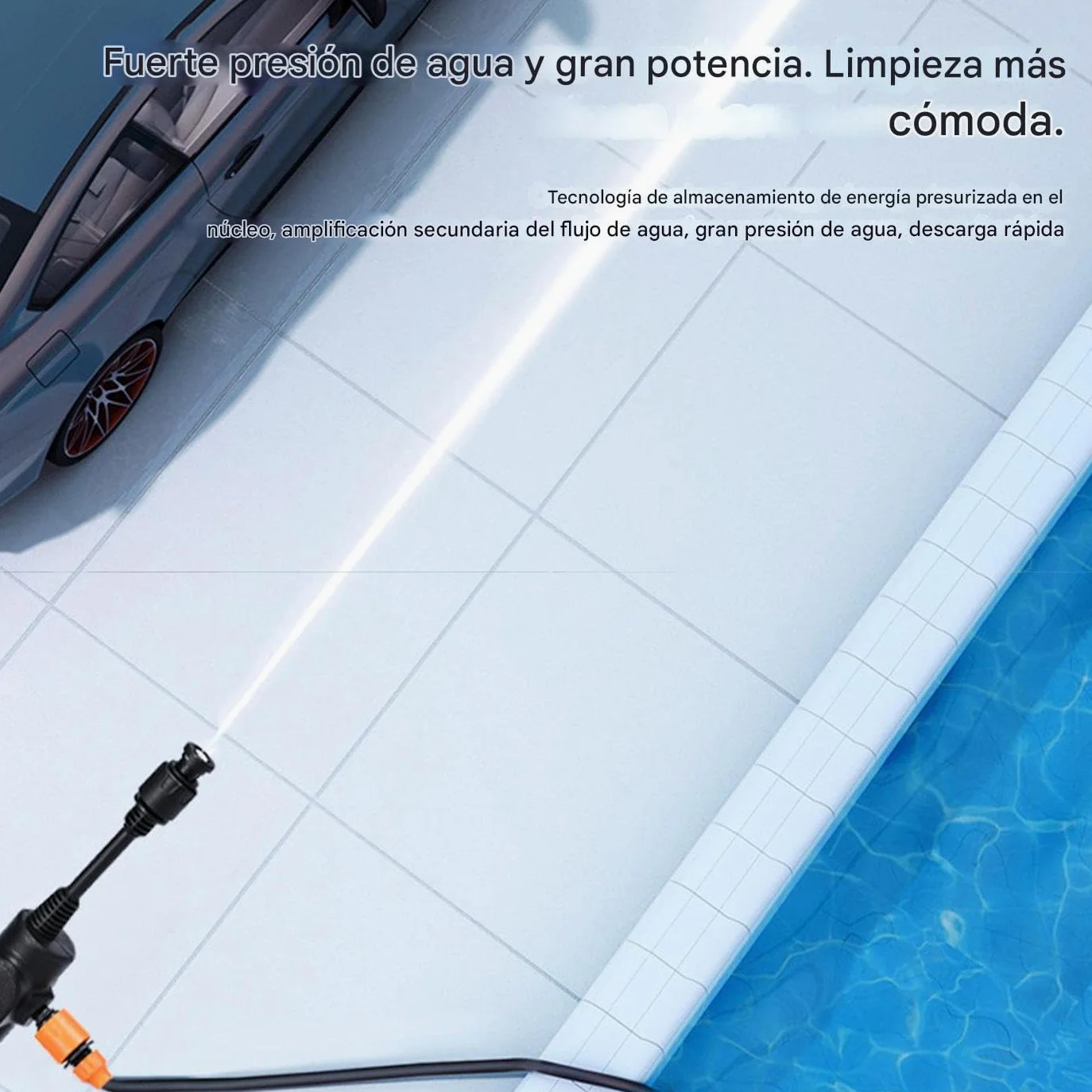 Hidrolimpiadora Inalámbrica A Presión Máquina Pulverizadora Limpiadora | Accesorio de Manguera de Alta Presión Máquina Para Lavar Coches, Entradas, Patios, Exteriores, Caravan
