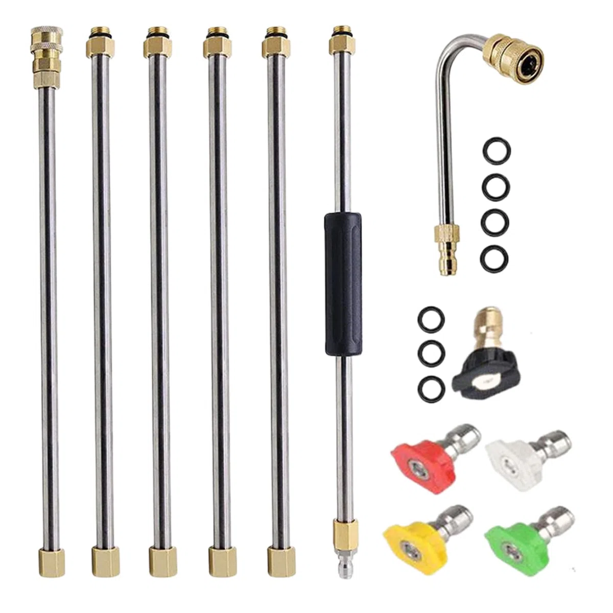 Barra de extensión para limpiadora a presión, boquilla telescópica de 276 | bares, boquilla para máquina de limpieza, para jardín, patio, techo, hormigón, etc