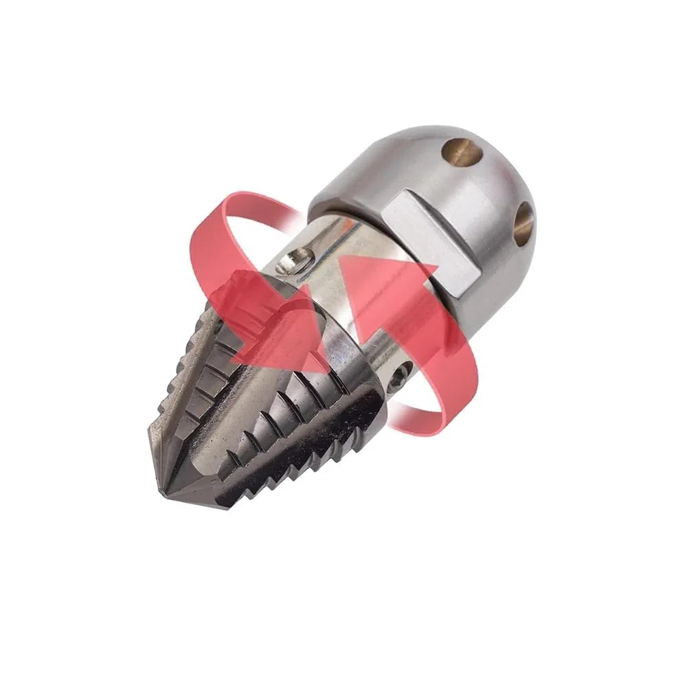 Boquilla Giratoria de Alta Presión, Boquilla de Pistola de Agua de Limpieza de Alta Presión para Alcantarillado, Boquilla de Acero Inoxidable para Limpieza de Lodos G1/2 (40L 200KG)