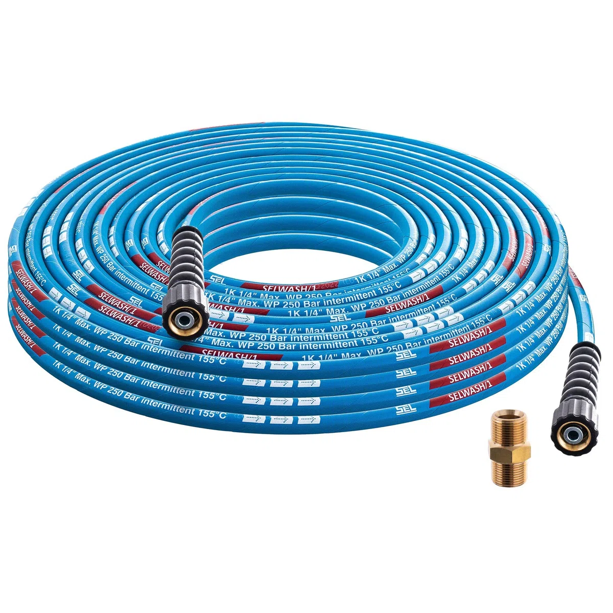 Tubo de manguera para limpiadora de alta presión - Recambio de manguera de extensión Kärcher - 250bar DN6 Profi M22x1,5 Manguera de alta presión para Kärcher HD HDS - Azul - Manguera de 15 m