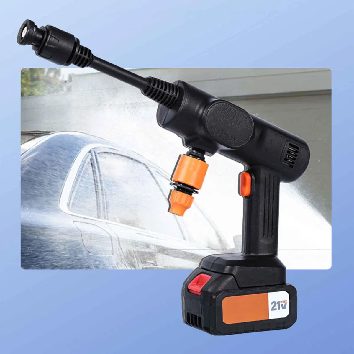 Hidrolimpiadora Portátil 2 Modos Ajustables, Limpiadora, Máquina | Rociador Con Manguera De Alta Presión Máquina Para Lavar Coches, Entradas, Patios, Exteriores, Caravanas