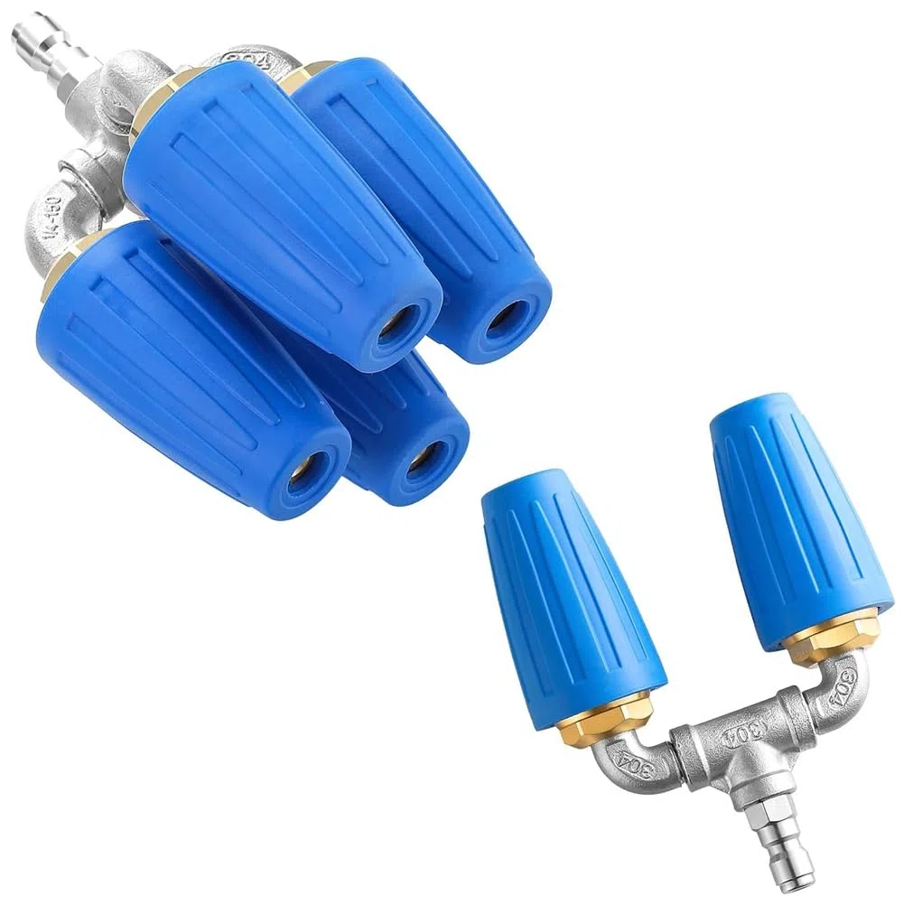 Lavadora A Presión con Boquilla Turbo 4 en 1, Lavadora A Presión con Boquilla Turbo Dual, Boquilla Turbo Giratoria con Conector Rápido de 1/4 Pulgadas
