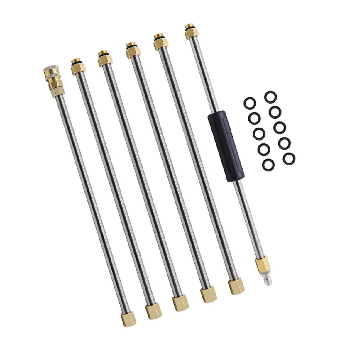 Lanza para Hidrolimpiadora 6 Piezas 14mm de Acero Inoxidable | Conector Rápido de 1/4 de Pulgada, para Lavado de Coches y Limpieza de Suelos y Equipos