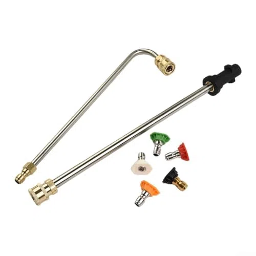 Kit de varita de extensión para limpiador de canalones, lanza de lavado a presión de 74 cm con 5 boquillas para la serie K2-7, herramienta profesional de limpieza de canalones