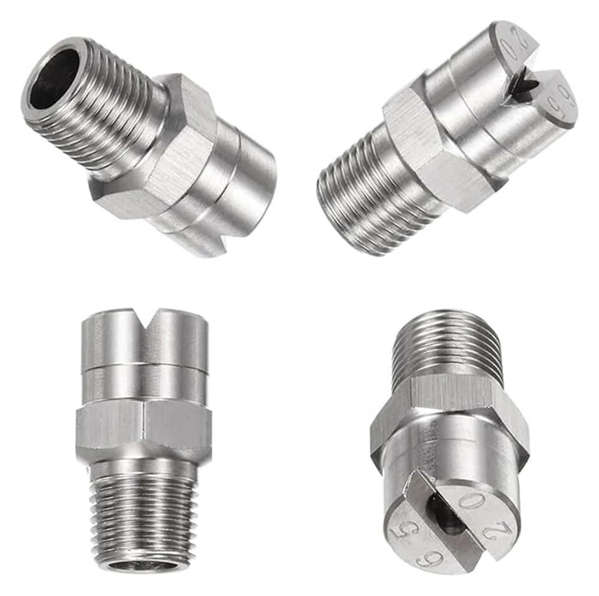 Puntas para hidrolimpiadoras, Puntas de boquilla rociadora arandela acero inoxidable 304, 65 grados, 1/8-1/2 BSPT, 5/10 Uds(No.20: 3/8 (2.8 Mm Aperture),10pcs)