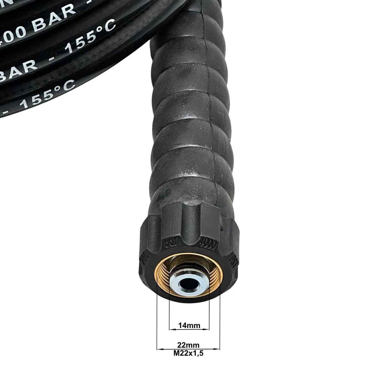 M&M Smartek manguera HP 25 m, 400 bar, para Kärcher/Kränzle, alta presión | Manguera reforzada de alta presión con protección anti-dobleces; comprobar conexiones, presión, temperatura y equipo seguro.