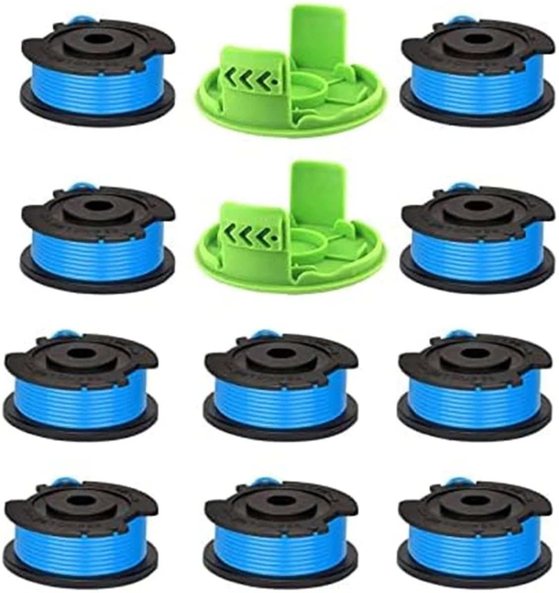Bobina automática para cortadora de césped Carrete de desbrozadora, para cortadoras césped un Solo Cable para Greenworks, línea Repuesto para cortadora Hilo 1,65 mm, 24(Black 10 2)