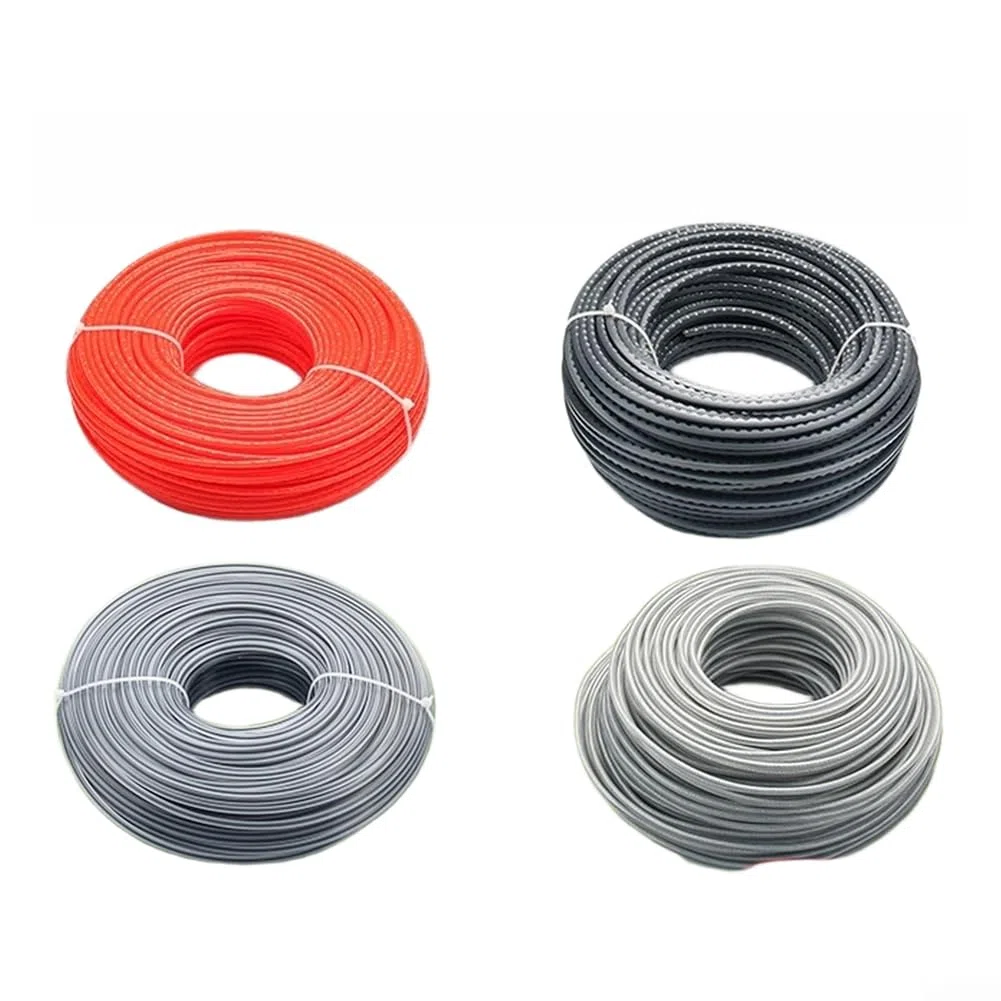 Hilo de nailon reforzado con acero, 3,0 mm, cable de desbrozadora duradero con núcleo de alambre para césped denso y malas hierbas, resistente para el cuidado del jardín y el paisajismo (A)