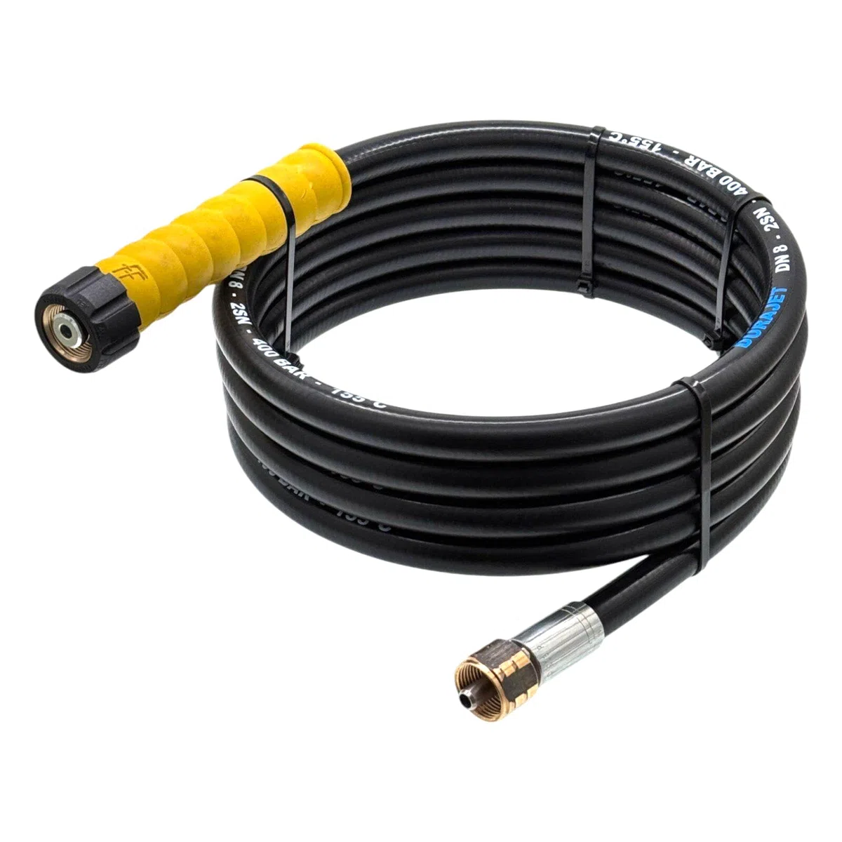 M&M Smartek manguera alta presión 20 m M22 IG tambor, 400 bar | Manguera reforzada de alta presión con protección anti-dobleces; comprobar conexiones, presión, temperatura y equipo seguro.