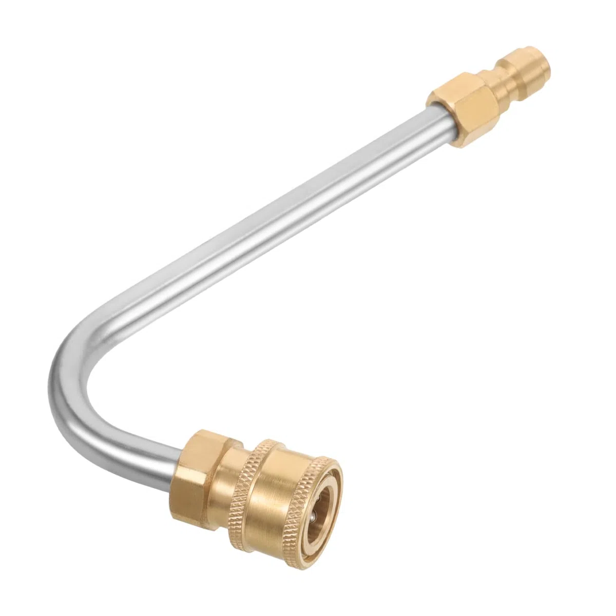 UKCOCO 4 Piezas Varilla De La Varilla De Limpieza Varilla De Curvatura Portátil Acoplador Extensiones Limpiador De Alta Presion Vara Alto Varita Mágica Presión Dorado Acero Inoxidable