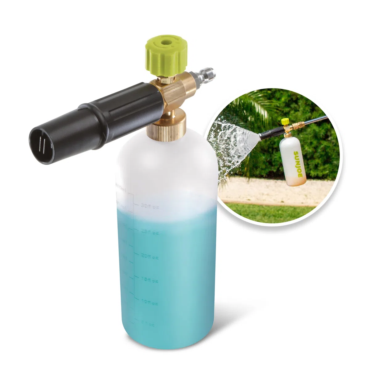 Sun Joe SPX-FC34-PRO Cañón de espuma para lavadoras a presión eléctricas de la serie SPX, 34 onzas, conector rápido de 1/4 pulgadas, boquilla de pulverización ajustable, color blanco