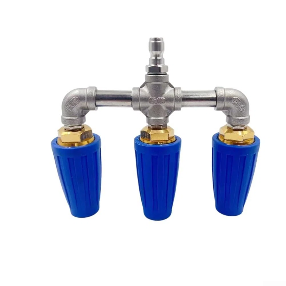 Boquilla turbo for lavadora a presión | Boquilla triple, rotación de 360, multicolor, eficiencia de limpieza(Blue)