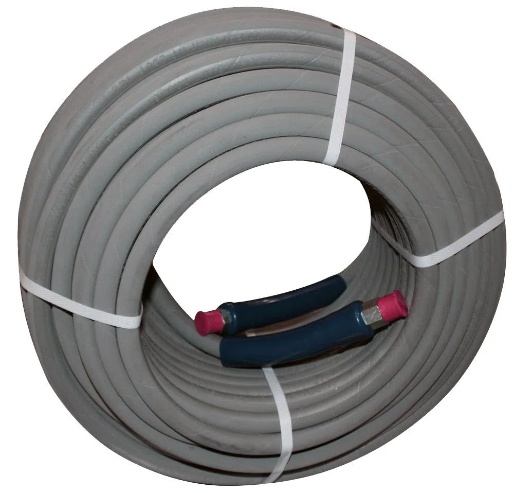 100 m 3/8 "gris NON-MARKING 4000psi limpiador a presión manguera