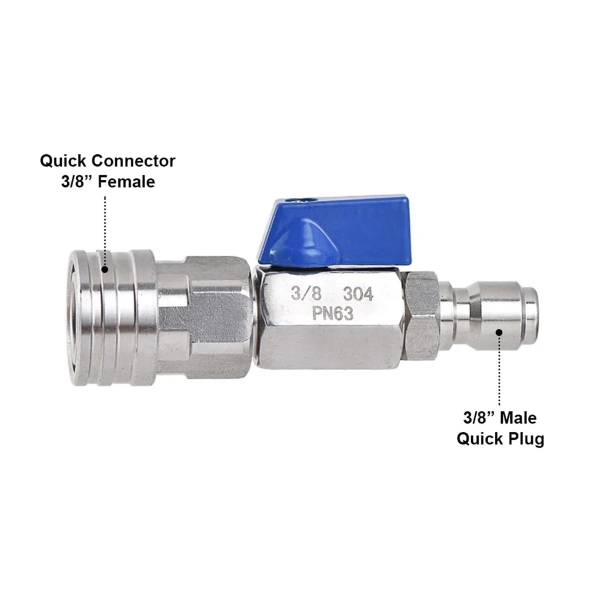 SBTRKT Juego de válvula adaptadora for Lavadora a presión, Kit de conexión rápida métrico M22 de 14Mm a Hembra de 3/8 Pulgadas, Conector Macho M22 de 5000 PSI