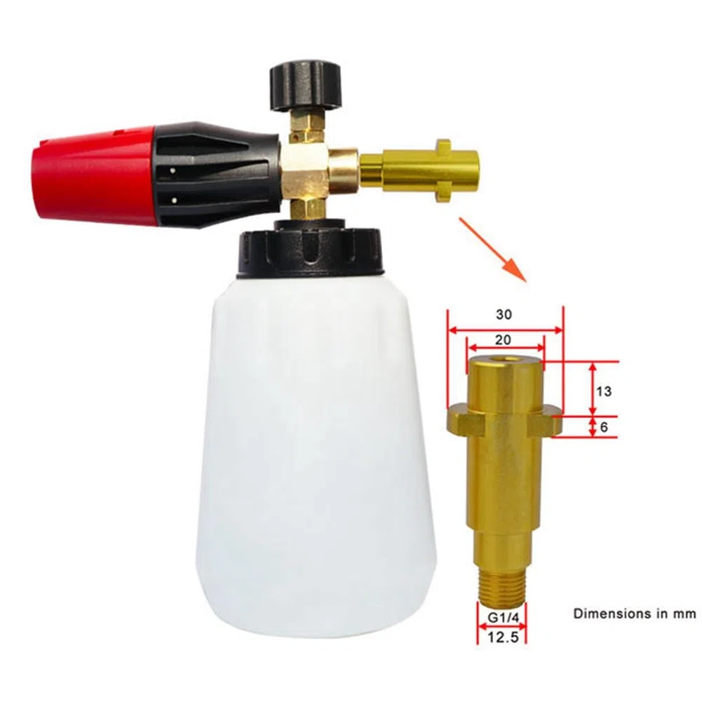 3X Boquilla de Lanza de Espuma de Nieve para Lavador Una Presión Generador de Ajustable Lavado de Espuma de Jabón de Limpieza de Coches para Interskol L