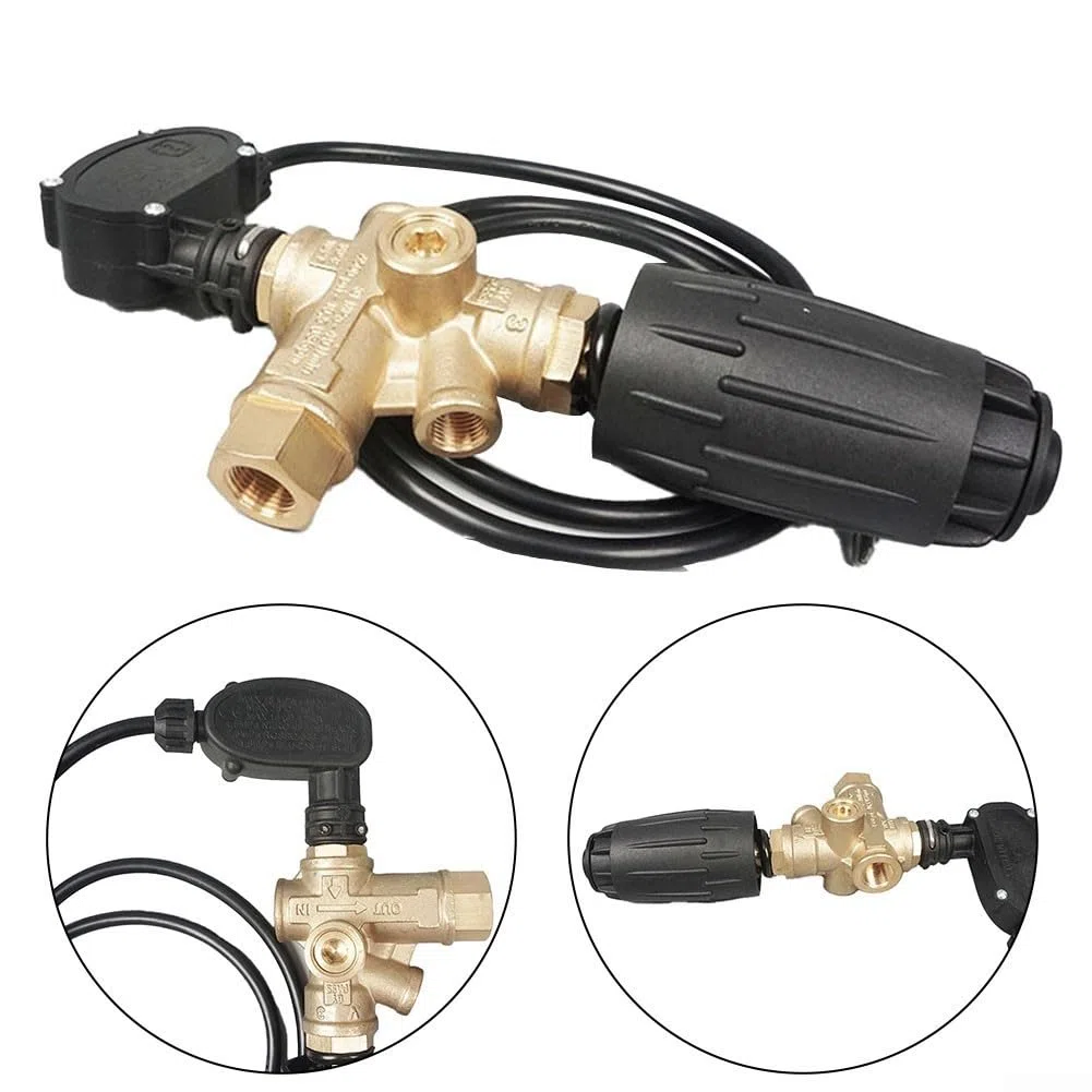 Válvula de descarga de bomba de alta presión de metal más interruptor de presión compatible con modelos Vrt3-310ps6 y Vrt3310ps6 de color amarillo, construcción robusta para una regulación eficiente