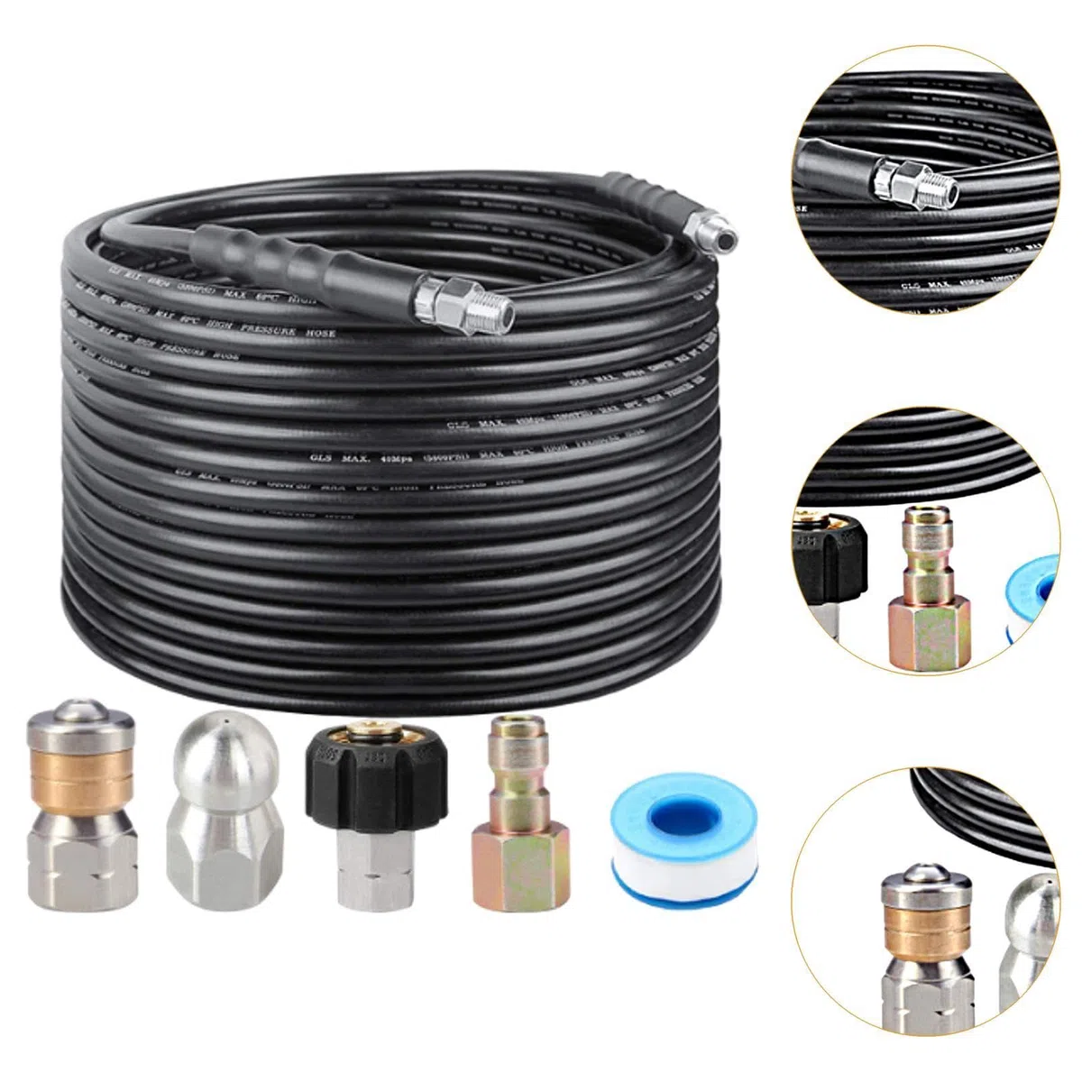Kit de Limpieza de Desagües con Hidrolavadora para Fregaderos de Cocina Y Tuberías de Drenaje.