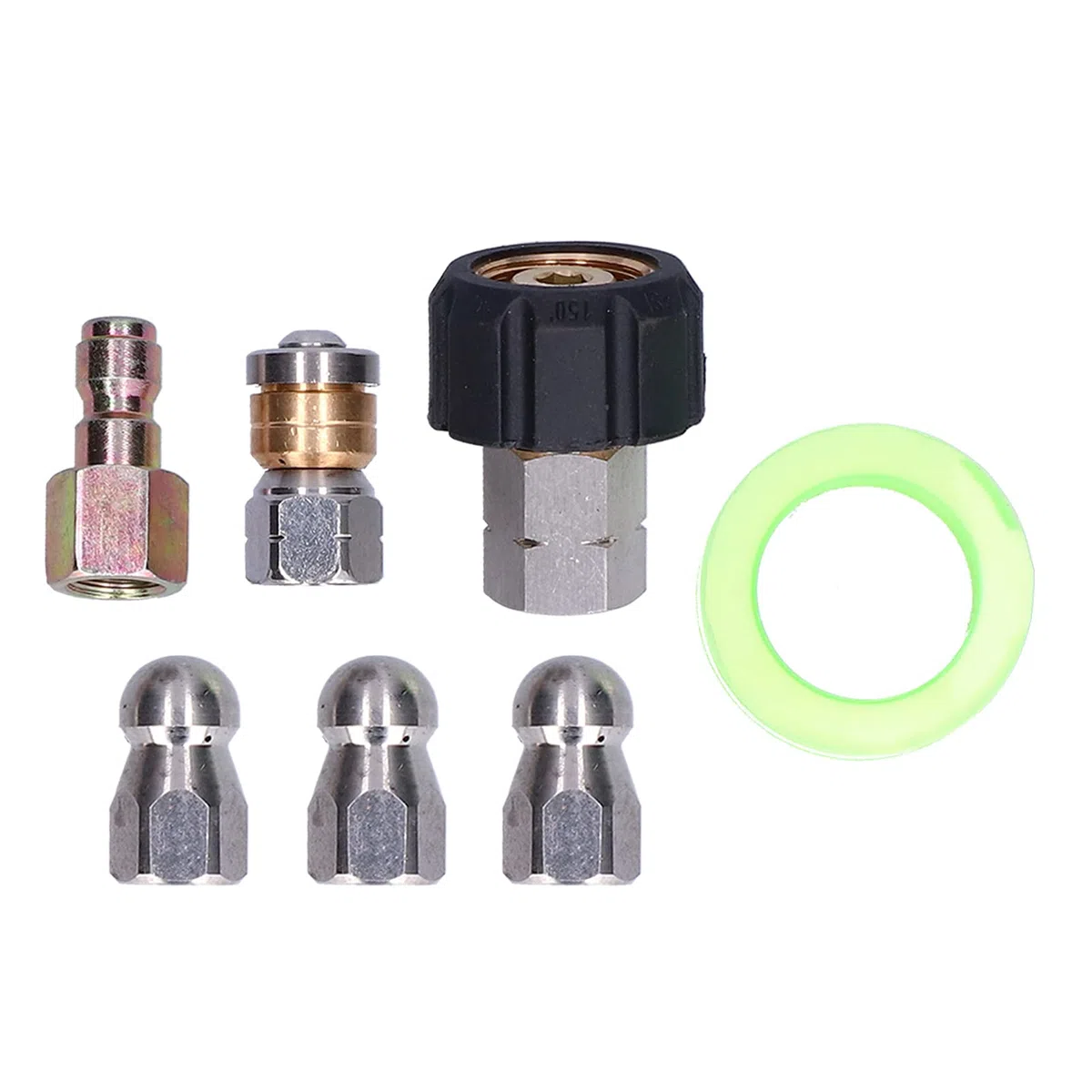 Kit de Limpieza de desagües con Manguera para desatascos y Chorro a presión, Manguera de 10 Metros para Lavadora a presión con Conector rápido y Boquilla giratoria, para el