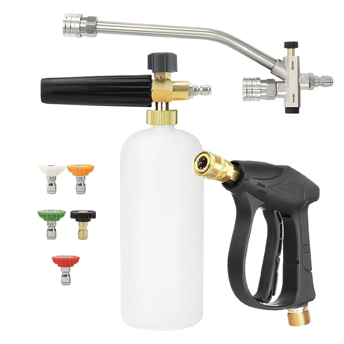 Lanza De Espuma Para Lavado De Coches Boquillas Para Lavadora | Accesorio Conector Doble Cabeza Para Limpieza Detallada De Jardín Y Hogar