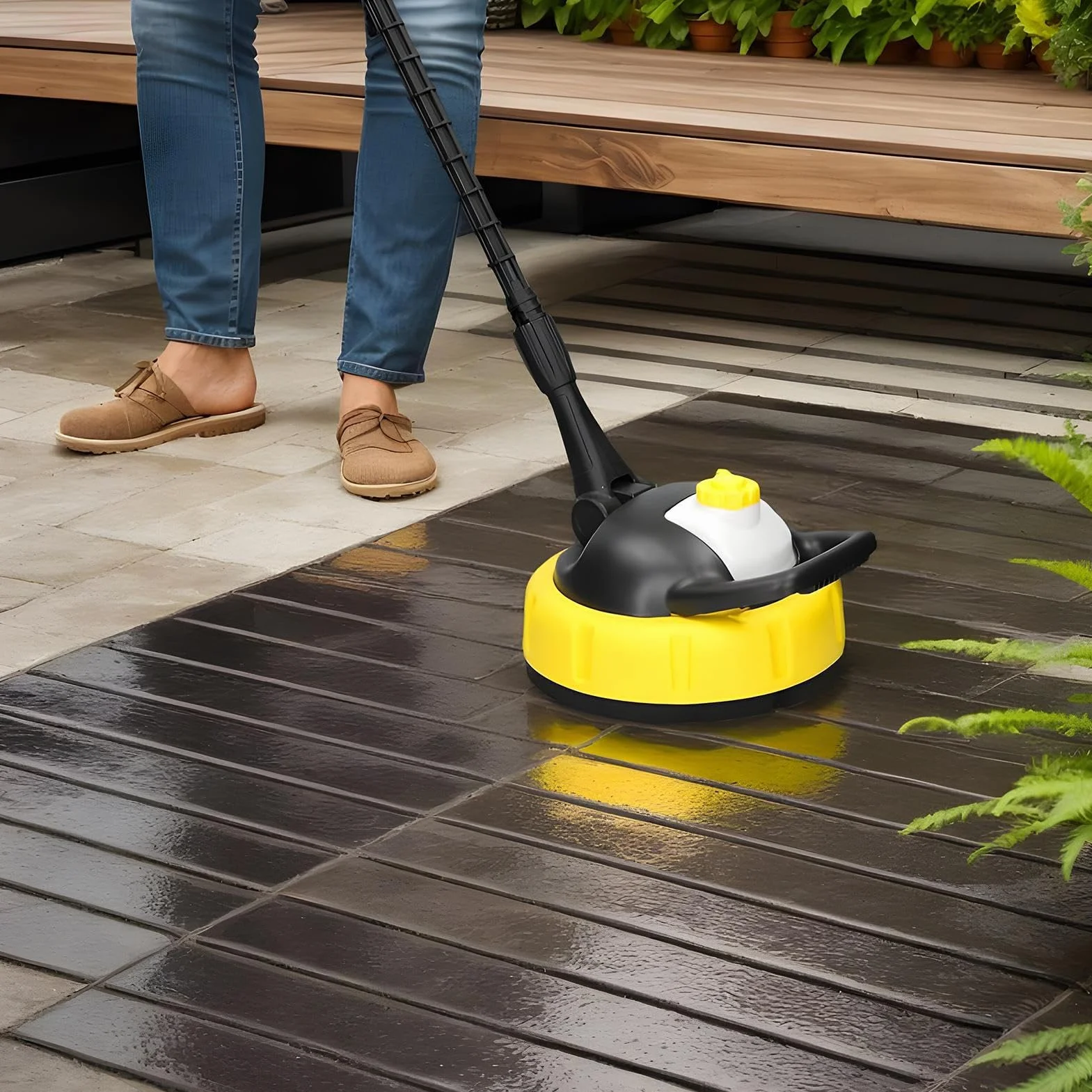 Limpiador de Superficies para Hidrolimpiadora Accesorios Repuestos | Limpiador para Hidrolimpiadora Para Limpieza A Presión Exterior Entradas Patios Terrazas Suelos Hormigón