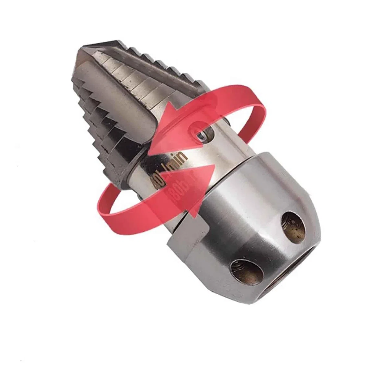 Toplionace Boquilla Giratoria de Alta Presión para Alcantarillado, Pistola de Agua para Limpieza a Alta Presión, Boquilla de Acero Inoxidable para Limpieza de Lodos G1/2 (40L 150KG)