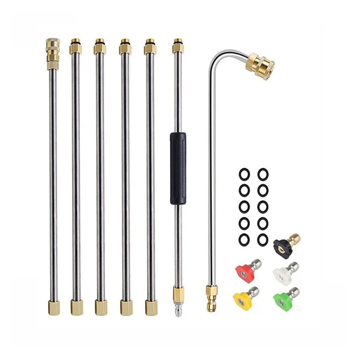 Varilla de extensión for hidrolimpiadoras con codo en U y conexión rápida 1/4", 4000 PSI, longitud total 256 cm, for largo alcance