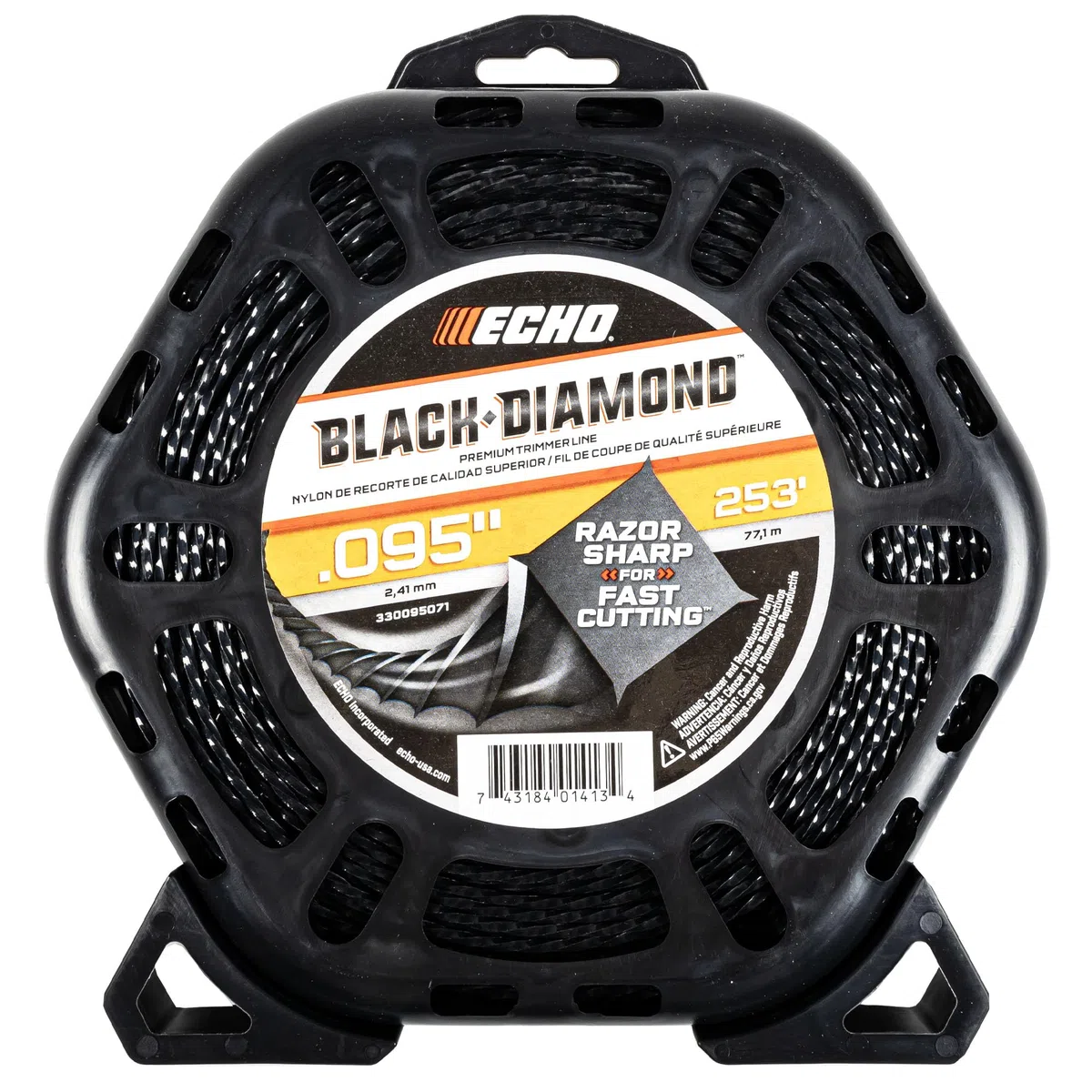 Echo Black Diamond 330095071 línea de Recortadora en Espiral de 4 Esquinas de 0.95 Pulgadas x 253 pies