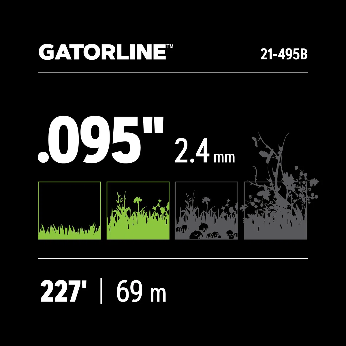 Oregon 21 – 495 Gatorline Cuadrado desbrozadora Line .095-inch diámetro 1-Pound Donut
