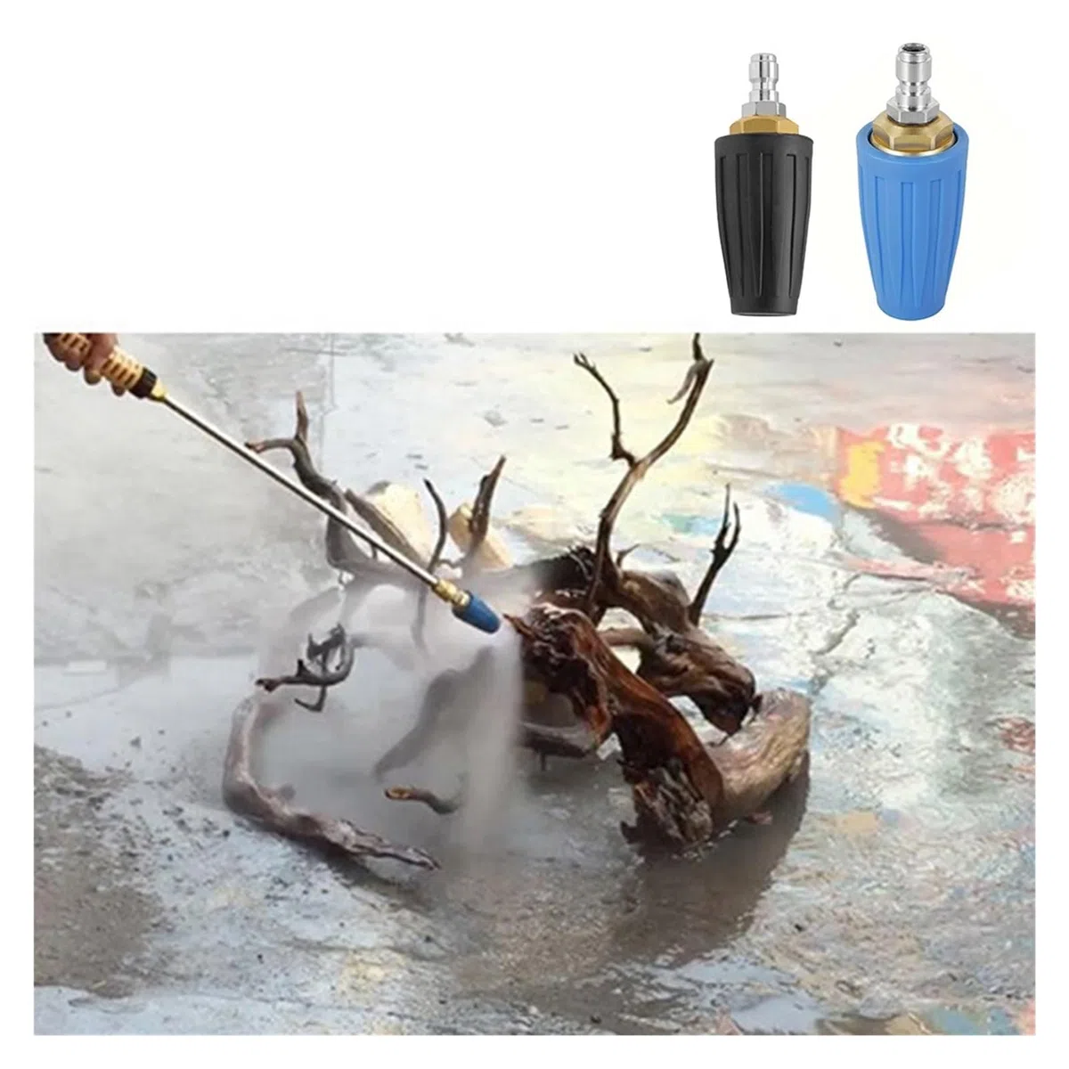 Boquilla de turbina para limpiador de alta presión Boquilla turbo de 4000 psi for hidrolavadora, conexión rápida de 1/4 de pulgada, rotación de 360 ​​grados(Black)