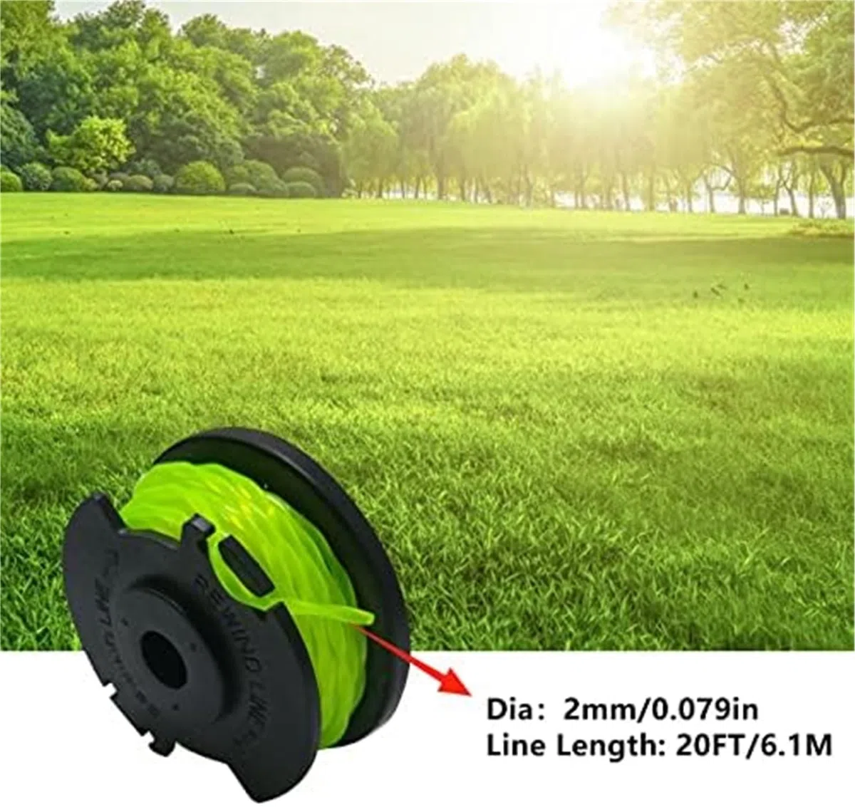 Wivplex Carrete para cortacésped Carrete de desbrozadora, para línea de Repuesto de cortadora de Hilo para Ryobi Rac143 6.1MX 2Mm 36V, RLT36B33 RY36LT33A-0(Black 8 2)
