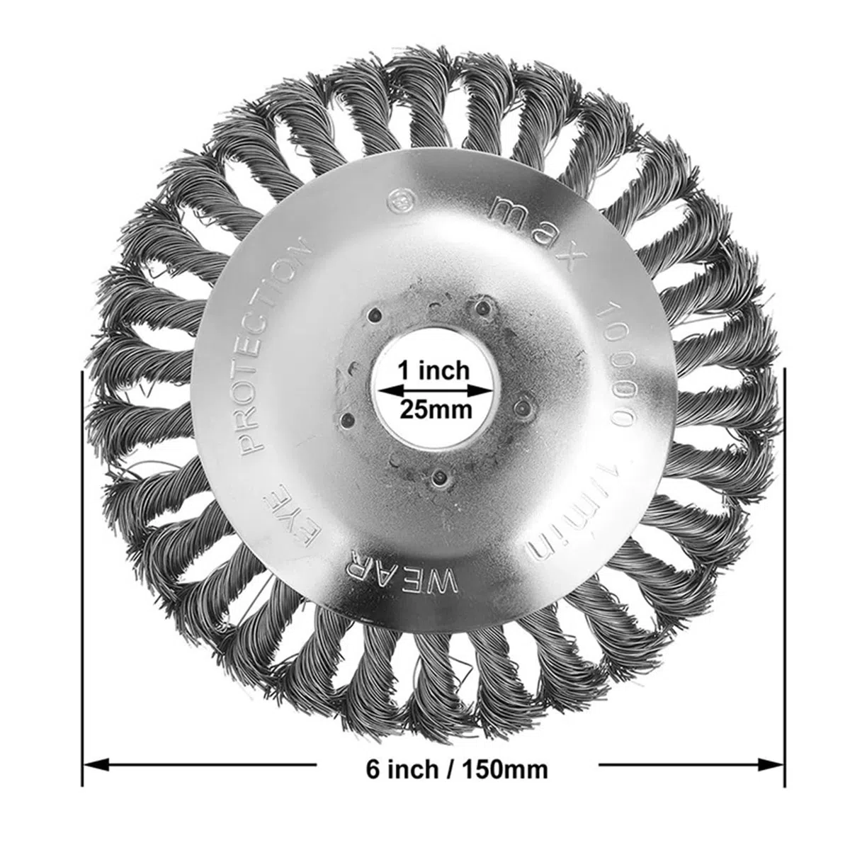 Cabezal de alambre de acero, 2 piezas de 6/8 pulgadas de alambre de acero giratorio, compatible con recortadoras, cortacésped para cortar hierba, musgo, césped (6 pulgadas)