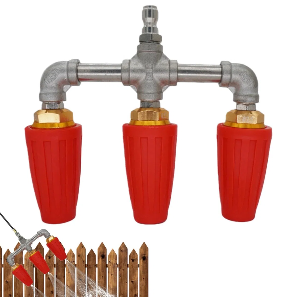 Boquilla Triple Turbo Para Hidrolimpiadora Giratoria 360 Grados 275 Bares | Boquilla Turbo para Hidrolimpiadora Para Entradas Vehículos Jardín Pavimento Cercas Suelo Paredes Tarima