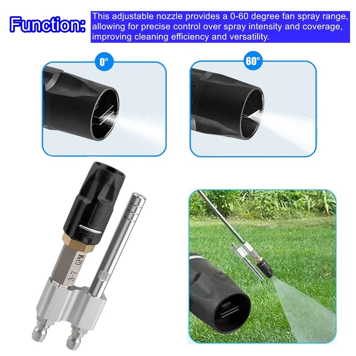 Shooter Tip M5 - Boquilla de jabón de largo alcance, boquilla giratoria M5 apta para lavadoras a presión de 1000 PSI a 6000 PSI, para 3-7 GPM