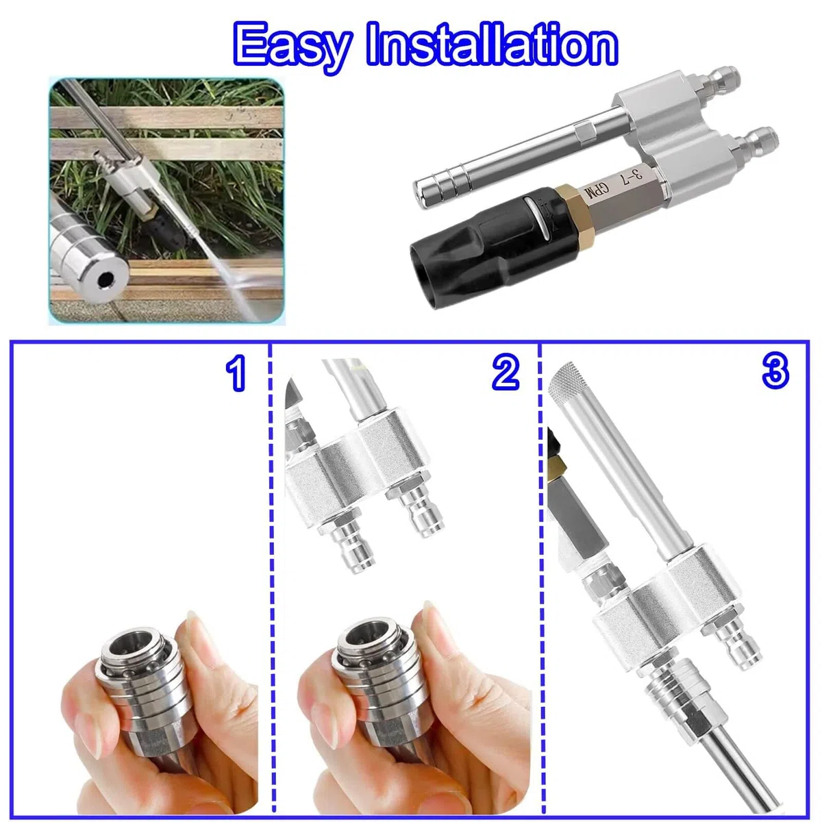 Shooter Tip M5 - Boquilla de jabón de largo alcance, boquilla giratoria M5 apta para lavadoras a presión de 1000 PSI a 6000 PSI, para 3-7 GPM