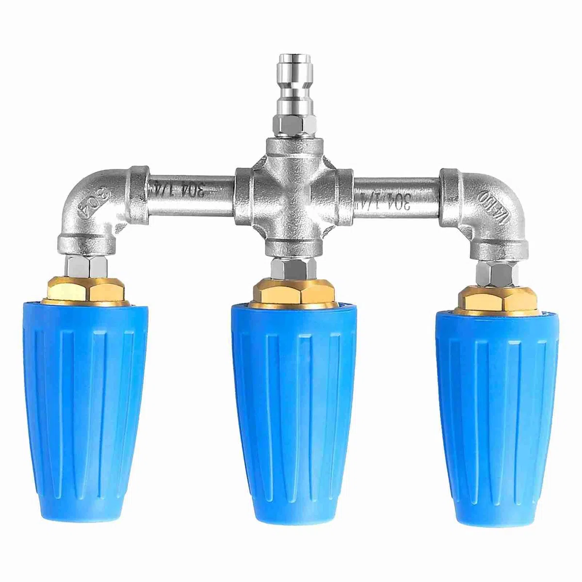 Hyuduo Boquilla 3 en 1, Construcción de Acero Inoxidable, Boquilla Giratoria de 360 ​​grados, de Lavado a Presión de 4000 PSI para Limpieza de Vehículos y Exteriores