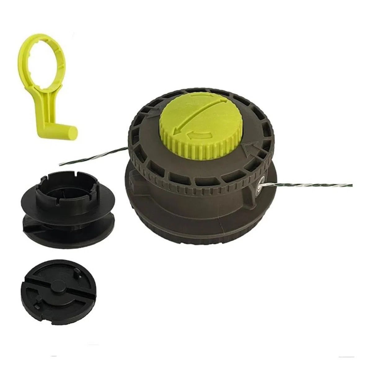 Genérico Cabezal Reel Easy+ 314608005, RY15526 RY15527 | RY15529, eje recto, plástico, negro y verde, 1 kit de cabezal de césped